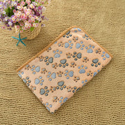 Flannel Pet Blanket,Cute Dog Paw Print Blanket Pet Mat