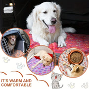 Flannel Pet Blanket,Cute Dog Paw Print Blanket Pet Mat
